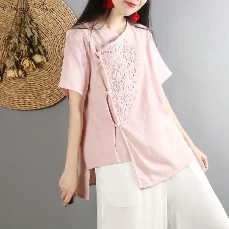 Традиционная китайская блузка, рубашка, топы для женщин, воротник-стойка, Восточное белье, Женская рубашка блузка, элегантный Чонсам G160