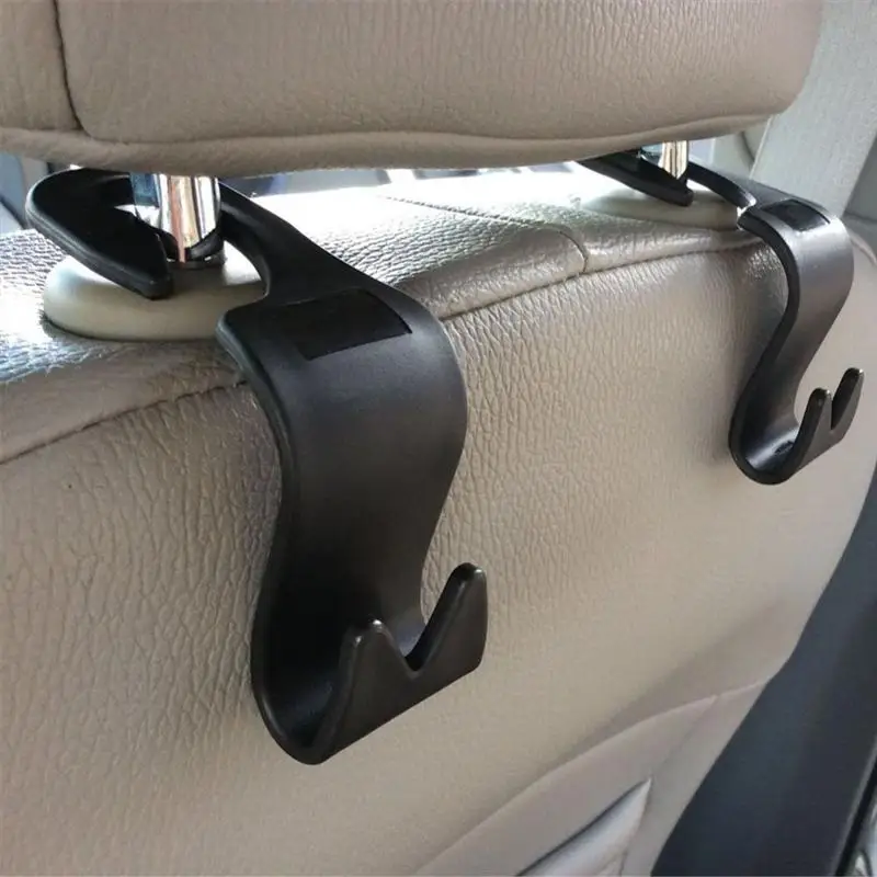 4pcs Car SUV Back Seat Headrest Hanger Storage Hooks (Black)in Stowing