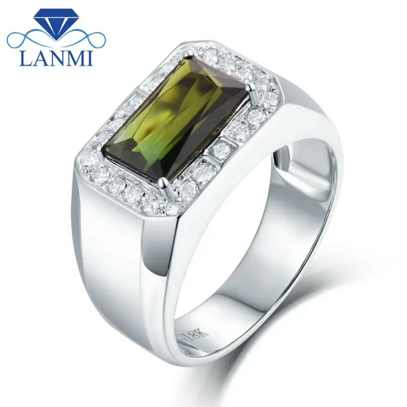 Buy Luxury 18K White Gold Green Tourmaline Ring