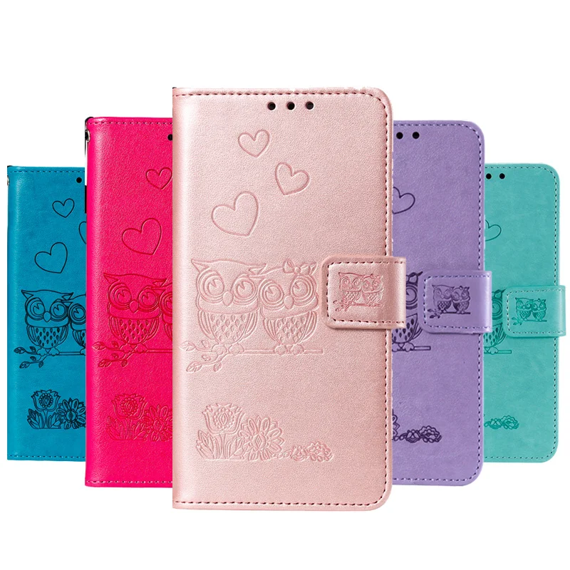 

New Owl Flip Wallet Case For Huawei P9 P10 P20 P30 Lite Cover P8 Lite 2017 P20 P30 Pro Leather Bag For Huawei P Smart 2019 Case