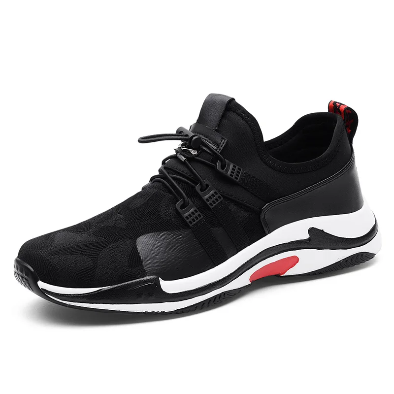 

2019 New Men Casual Shoes Breathable Light Elastic Band Flyknit Mesh zapatos de hombre Flats Sneakers Mens Shoe