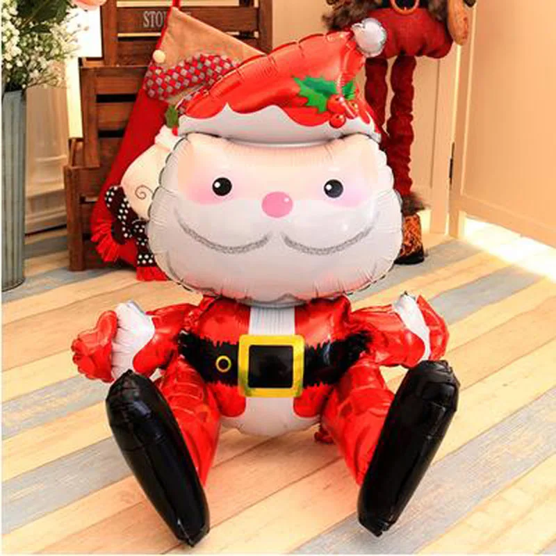 

1pcs 3D Santa Christmas Balloon Foil Balloons Merry Christmas Happy Birthday Inflate Ball Toy christmas decorations for home