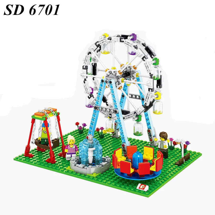 

AIBOULLY 2017 NEW SD6701 Mini City Street Creator Ferris Wheel Model Building Kits Building Blocks Bricks Compatible Toys