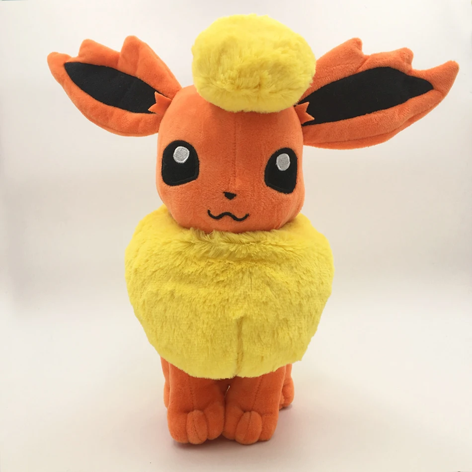 

Nieuwe Hot 34 cm Big Size Pikachu Knuffel Eevee Zitten Flareon Flamara Zachte Peluche Pop PP Katoen Gratis Verzending