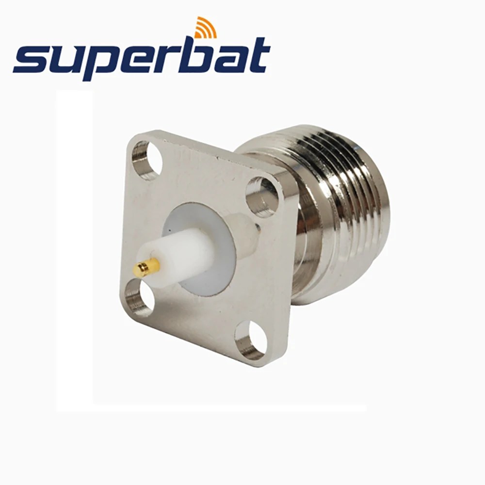 Superbat N Тип Джек 4 отверстия для крепления панели прямой с паяльной стойкой RF