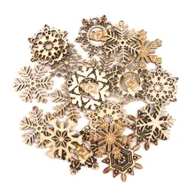 Деревянные изделия ручной работы украшения дома аксессуары скрапбукинги живопись DIY Рождество Снежинка узор Garniture 45-50 мм 10 шт