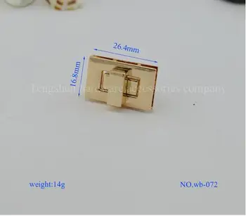 

Free delivery (100 PCS/lot) gold bags handbags square twist lock latch lock hardware accessories hardware accessories