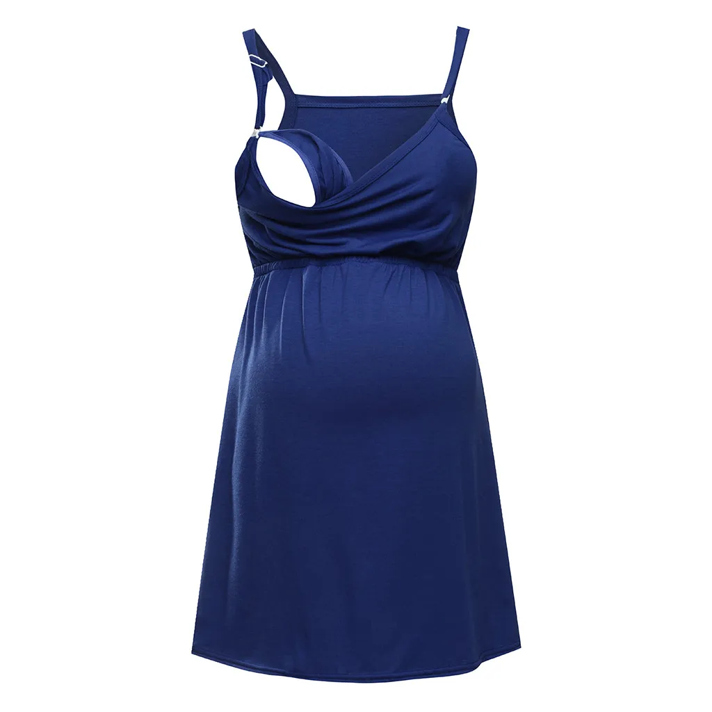 

MUQGEW Maternity Clothings Tees Sleeveless Solid T-shirt Square Collar Tops maternity clothes pregnant clothes ropa embarazada