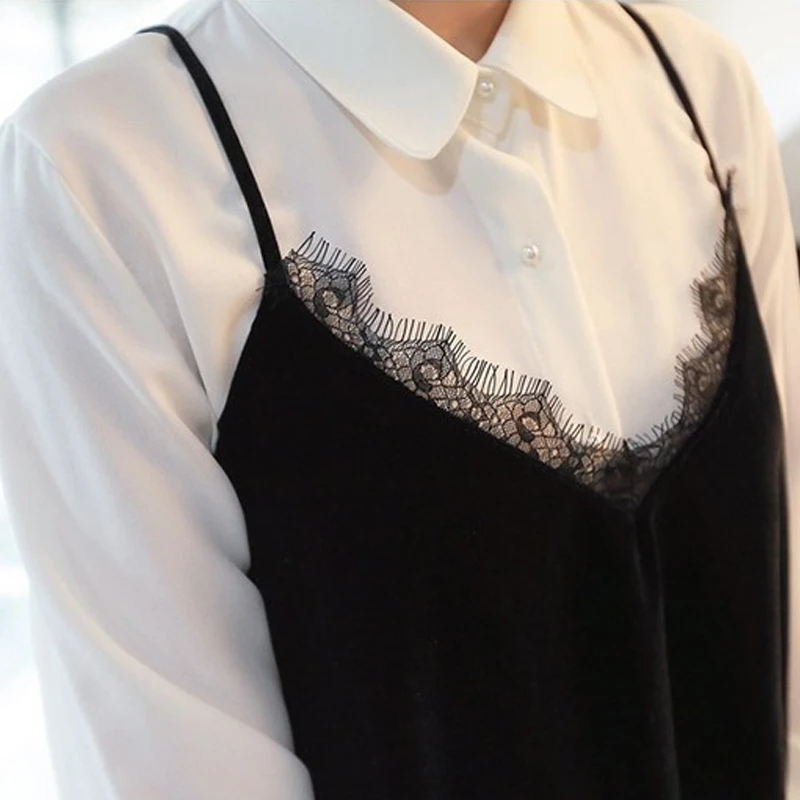 2018 Women's Shirt Sexy Black Lace Patckwork Velvet Camisole V Neckline Spaghetti Strap Fashion Vest Ladies Casual Cami Tank Top 2018 Women's Shirt Sexy Black Lace Patckwork Velvet Camisole V Neckline Spaghetti Strap Fashion Vest Ladies Casual Cami Tank Top