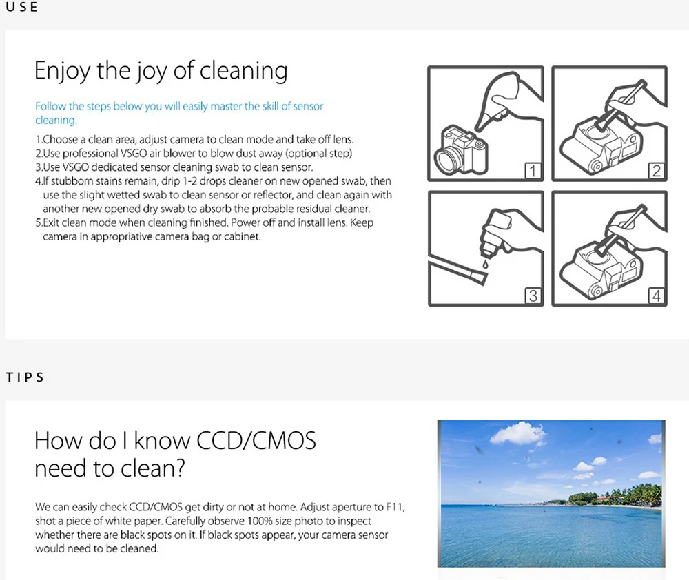 Профессиональный VSGO DDS-3 DSLR камера сенсор очиститель 30 мл, упаковка камеры комплект для очистки сенсора с чистым составом