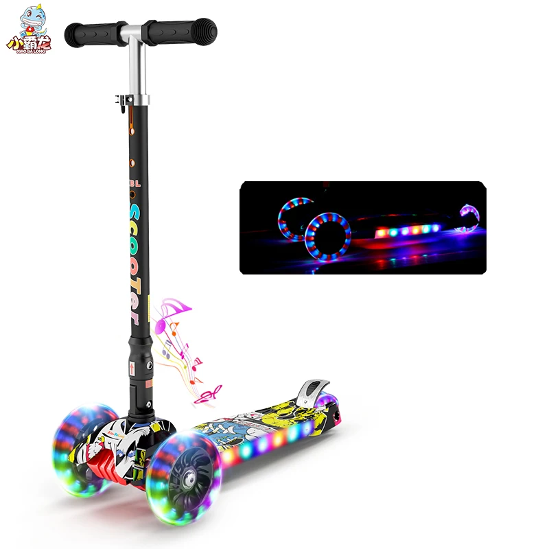 

Scooter Child Kids Light music Bike Four Round Wheel Folding Bike Slide Block Flash 4 Wheels Outdoor Toys 2-15years Bicycle