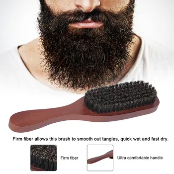 

Men's Beard Brush Wooden Long Handle Facial Cleaning Razor Hair Cleaning Brush Mustache Comb Male Shaving Brush Comb Tool