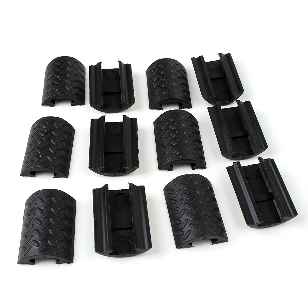 Ohhunt Universal Tactical Rubber Polymer Low Profile Handguard Enhanced Modular Full Profile Picatinny Rail Guard Covers (2)