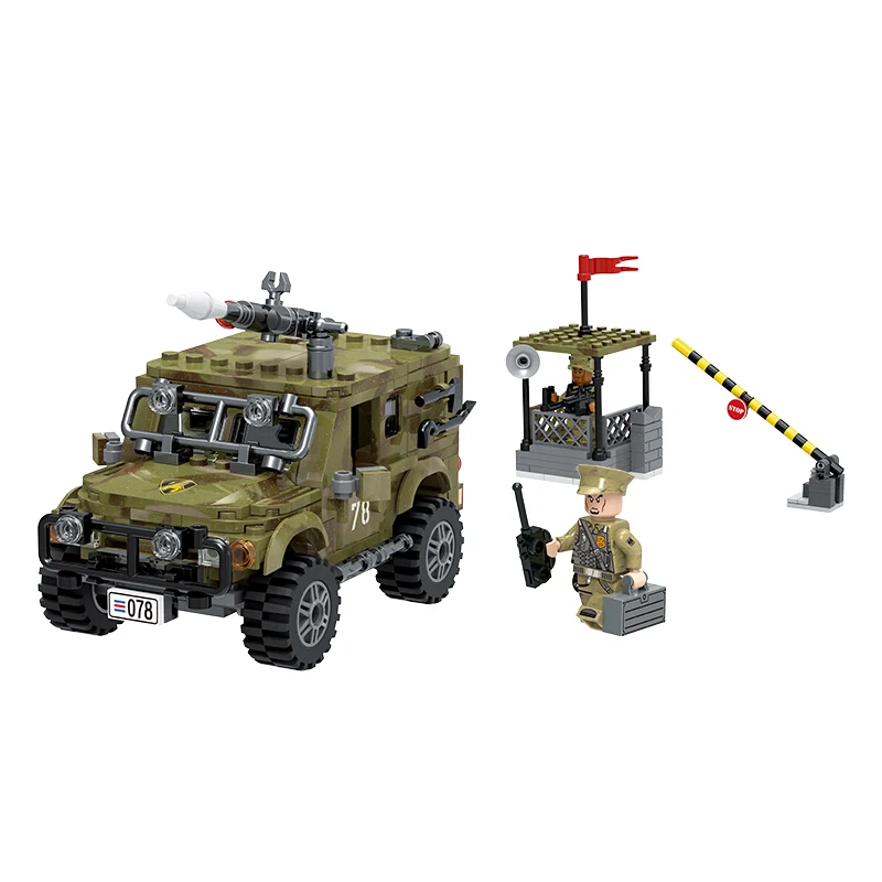 

XINGBAO XB-06012 Building Block Self-Locking Bricks Cross The Battlefield Series Ryan Jeep Gift For Children D30