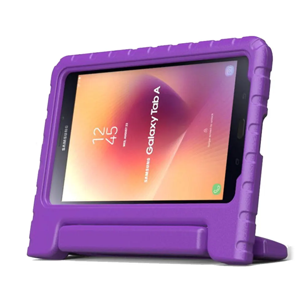 Eagwell, детский противоударный чехол для samsung Galaxy Tab A, 8,0 дюймов, SM-T380, T385,, EVA Foam, чехол для планшета, чехол с ручкой и подставкой - Цвет: Purple