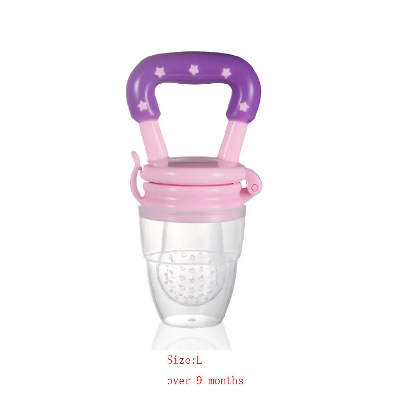 Силиконовый детский успокоитель младенцев Соска-пустышка детские соски Фидер для еда, фрукты пустышки для младенцев для кормления с соской - Цвет: Pink L