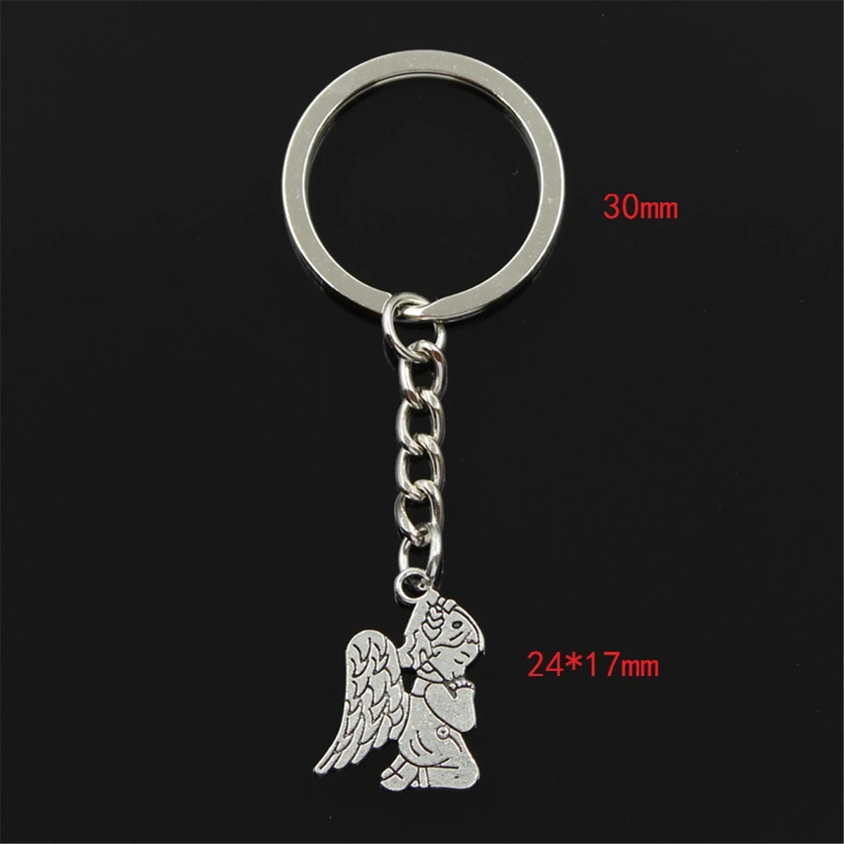 Новая мода мужской 30 мм брелок DIY металлический держатель цепь Винтаж Pray Angel 24x17