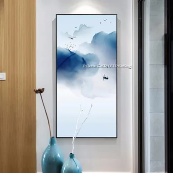 

Boat Bird Cloud Modern Abstract Print Painting on Canvas Hand-painted Wall Art Picture for Living Room Home decor Frameless
