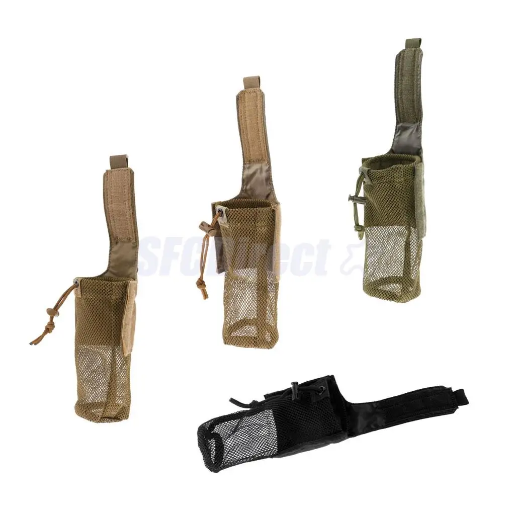 Outdoor Foldable Mesh Water Bottle Carrier Drinking Bottle Pouch Molle Bag Holder for Hunting Fishing Vest Belt