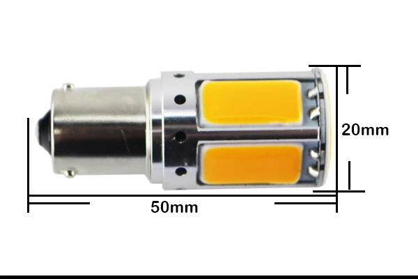 2 шт. резистор не требуется желтый COB светодиодный BAU15S 7507 PY21W 1156PY светодиодный лампы для спереди указатели поворота(без Hyper флэш