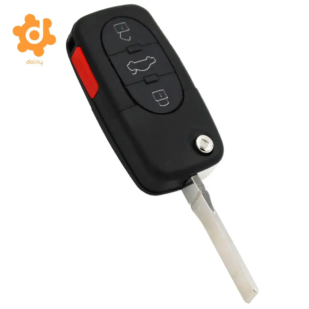 4 Buttons Remote Control Uncut Flip Car Key Fob for Audi A4 A6 A8 S4 TT