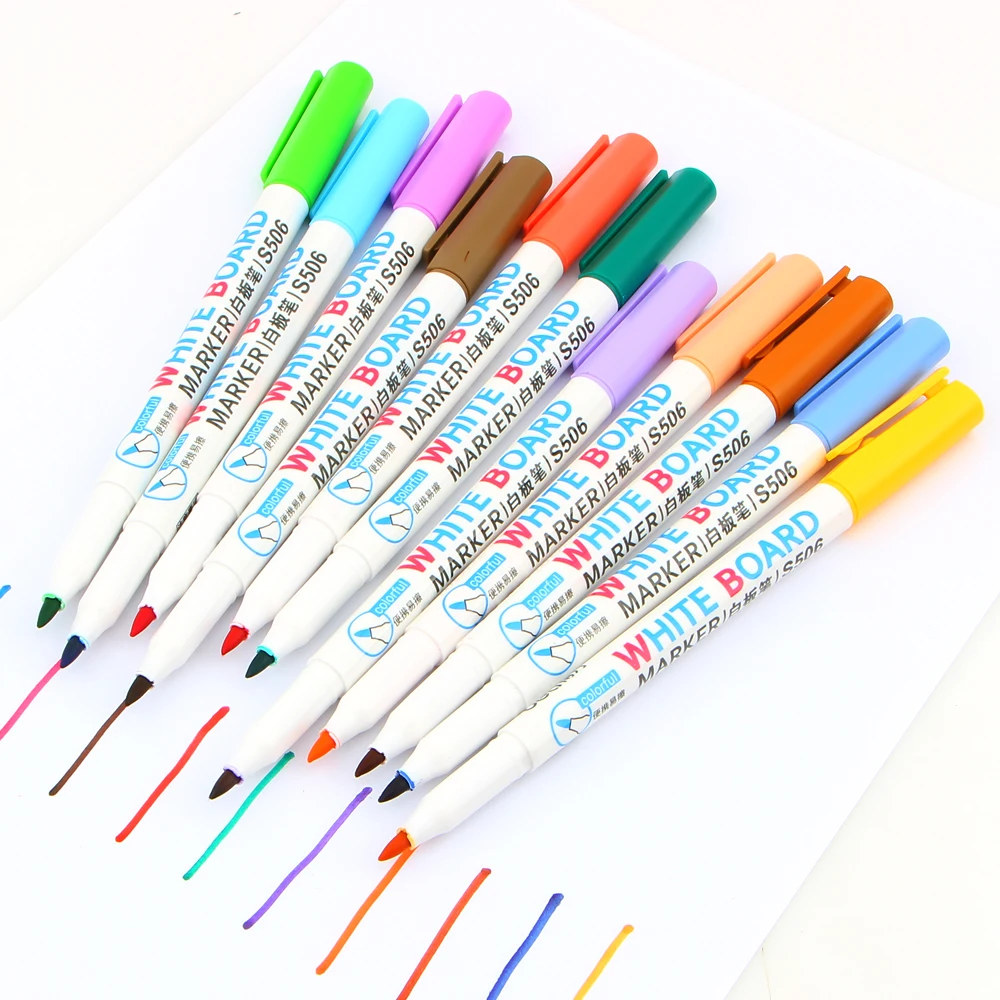 8/12 Colors Whiteboard Pen Erasable Dry Liquid Chalk Markers