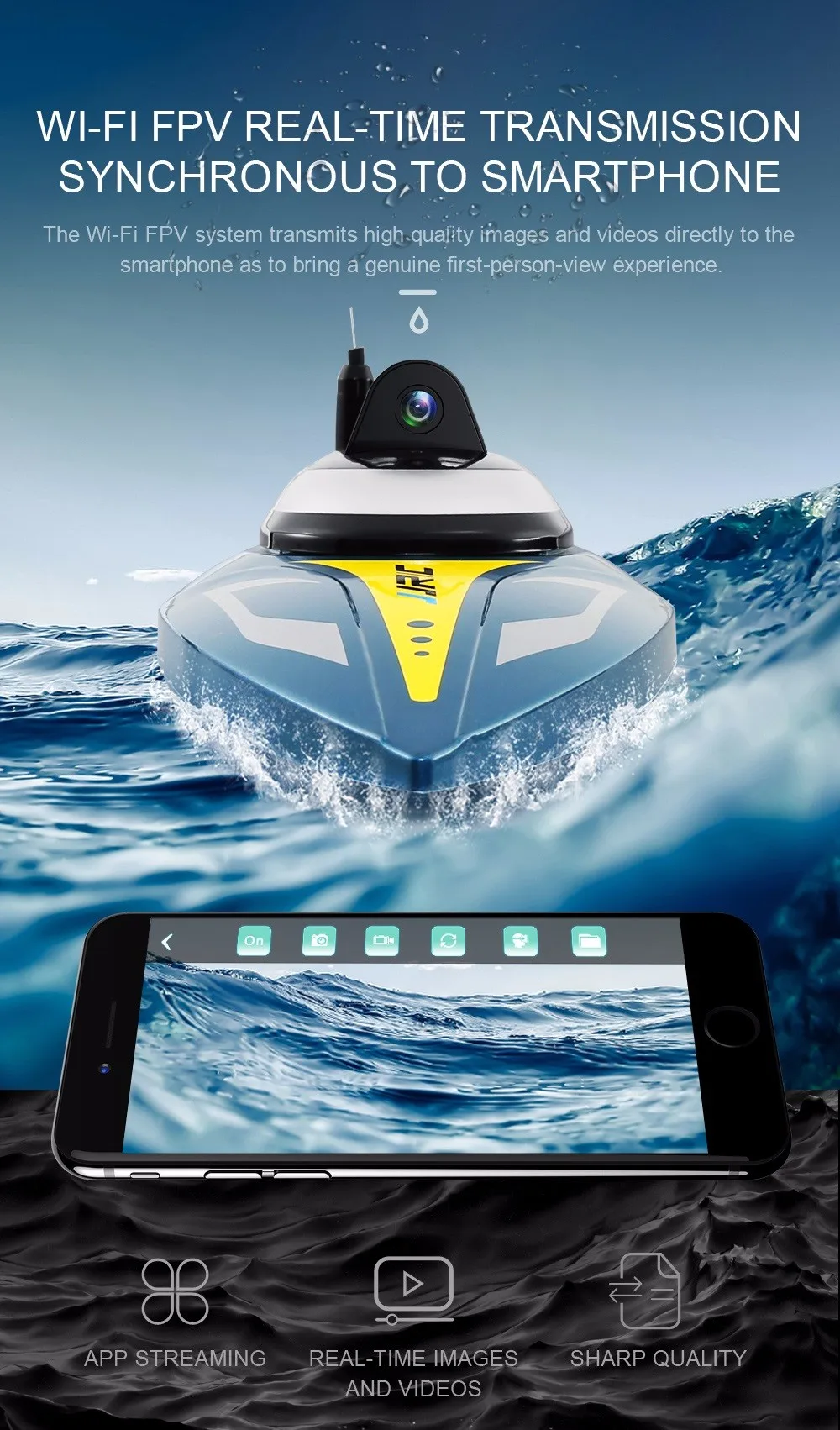 Высокоскоростная лодка игрушка RC гоночная лодка с 720 P камерой 2,4 ГГц дистанционное управление скоростная лодка