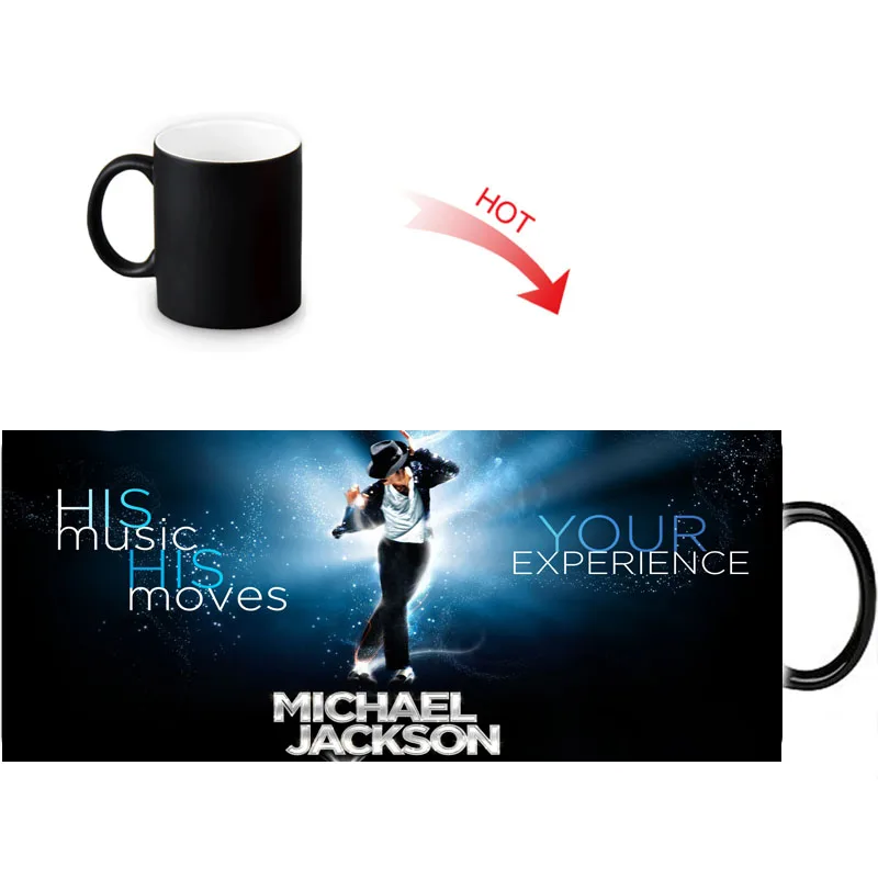 

Creative Magic Color Changing Mug Hot Drink Reveal Morph Mugs michael jackson Print Milk 12oz Coffee Tea Cup Custom Gift