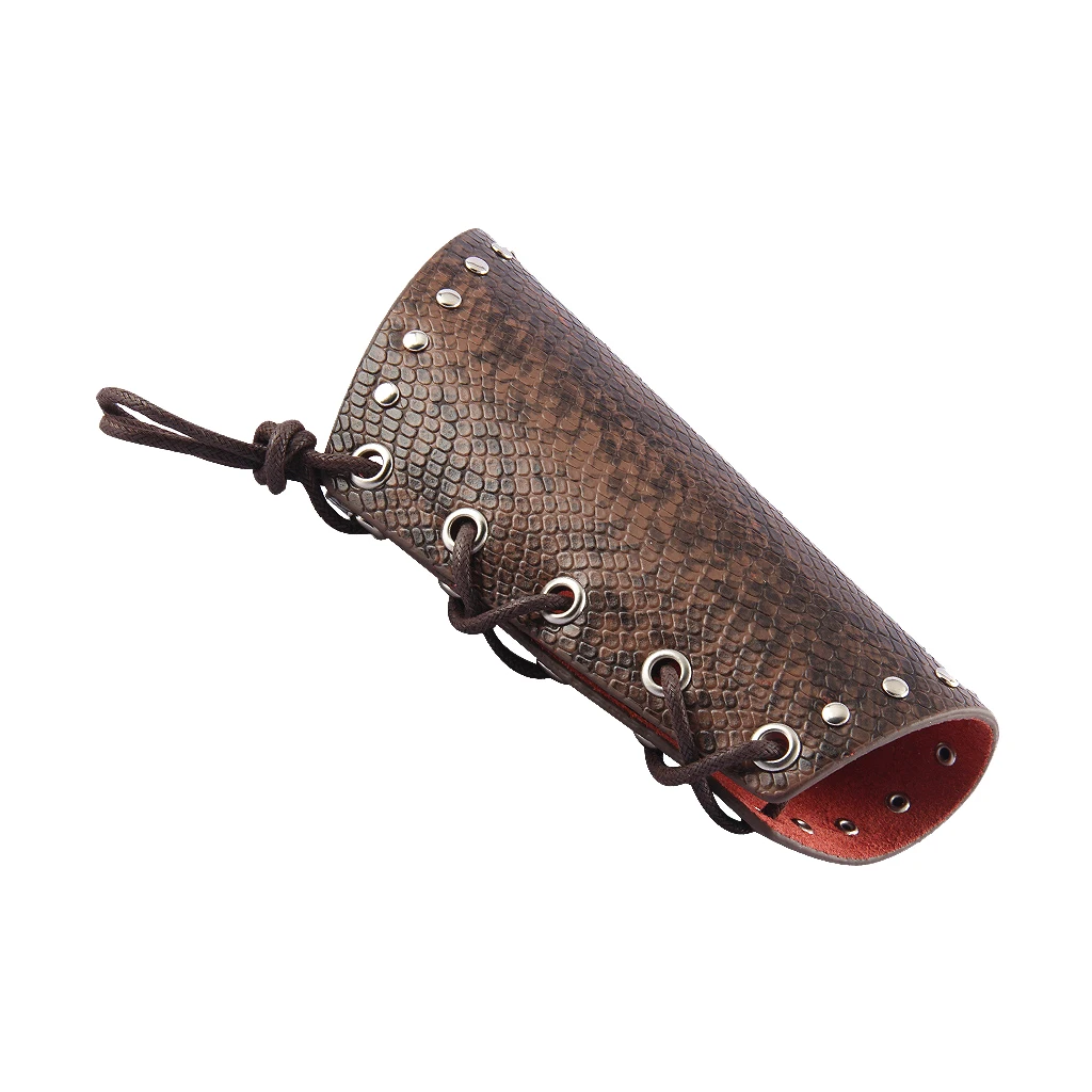 PU Leather Metal Wrist Belt Gothic Gauntlet Cuff Bracer Arm Wristband Armor Protector for Cosplay Kids Halloween Fancy Dress