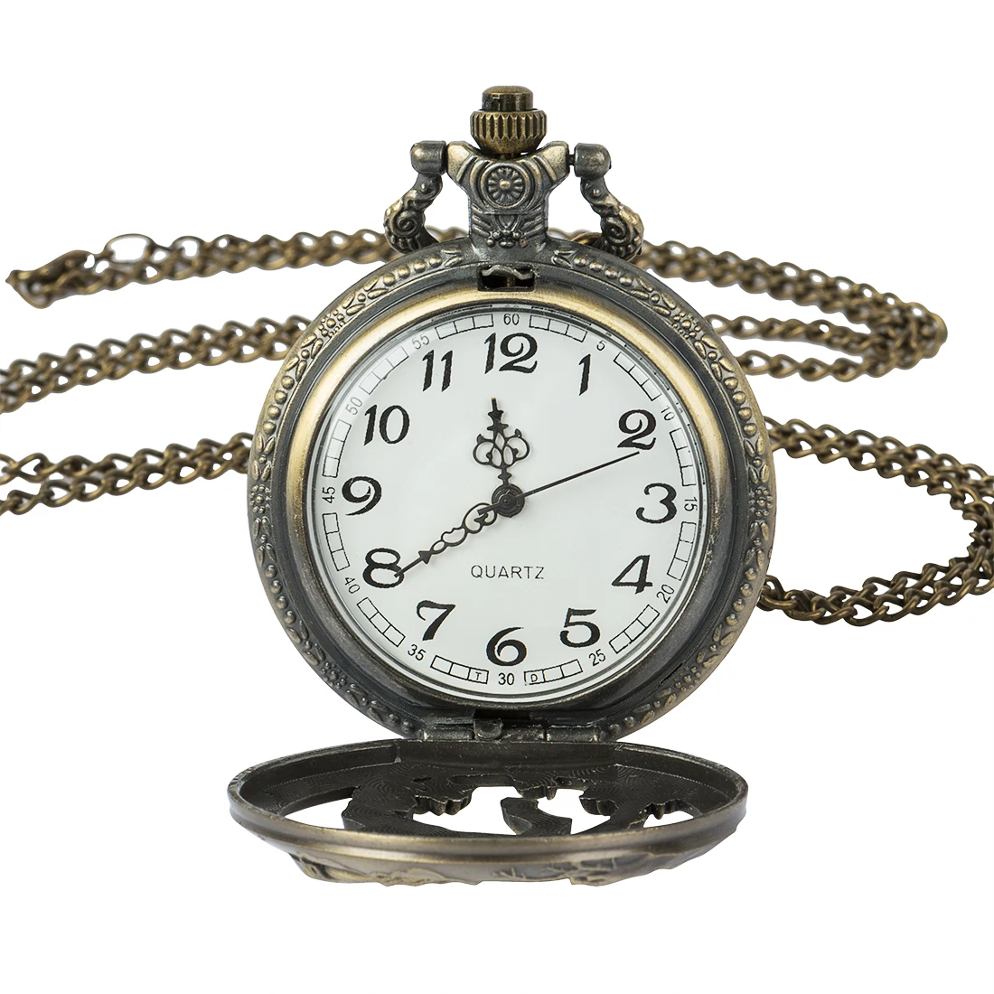 Римские Цифровые кварцевые цепочки и ожерелья карманные часы ретро Бронзовый золотые карманные часы цепи в форме животных часы для мужчин