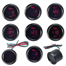 52mm Boost Gauge/Water Temp/Oil Temp/Oil Press/Voltage/Tachometer Gauge Digital Red led Black Case