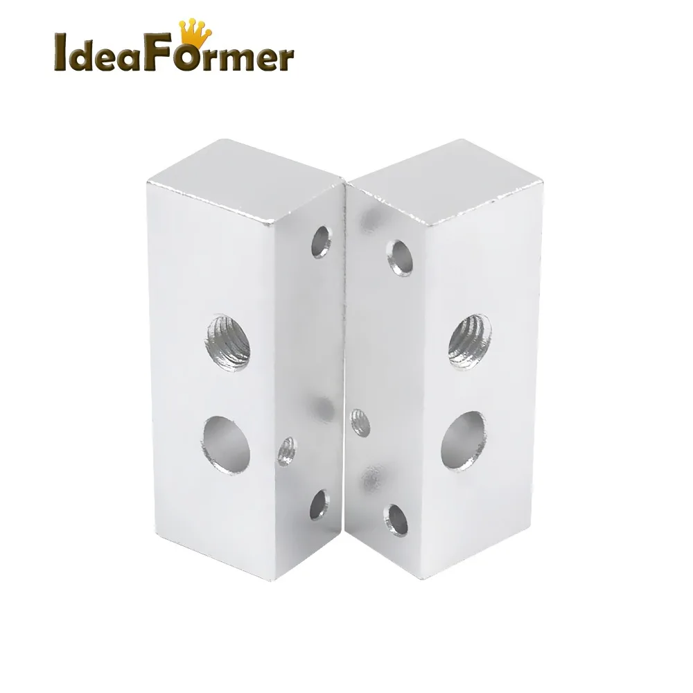 MK8 واحد رئيس الألومنيوم كتلة ثابتة ل 3D طابعة الطارد 3D طابعة أجزاء