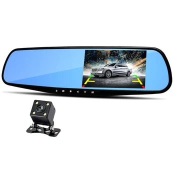 

Full HD 1080P Car Dvr Camera Auto 4.3 Inch Rearview Mirror Digital Video Recorder Dual Lens Registratory Camcorder