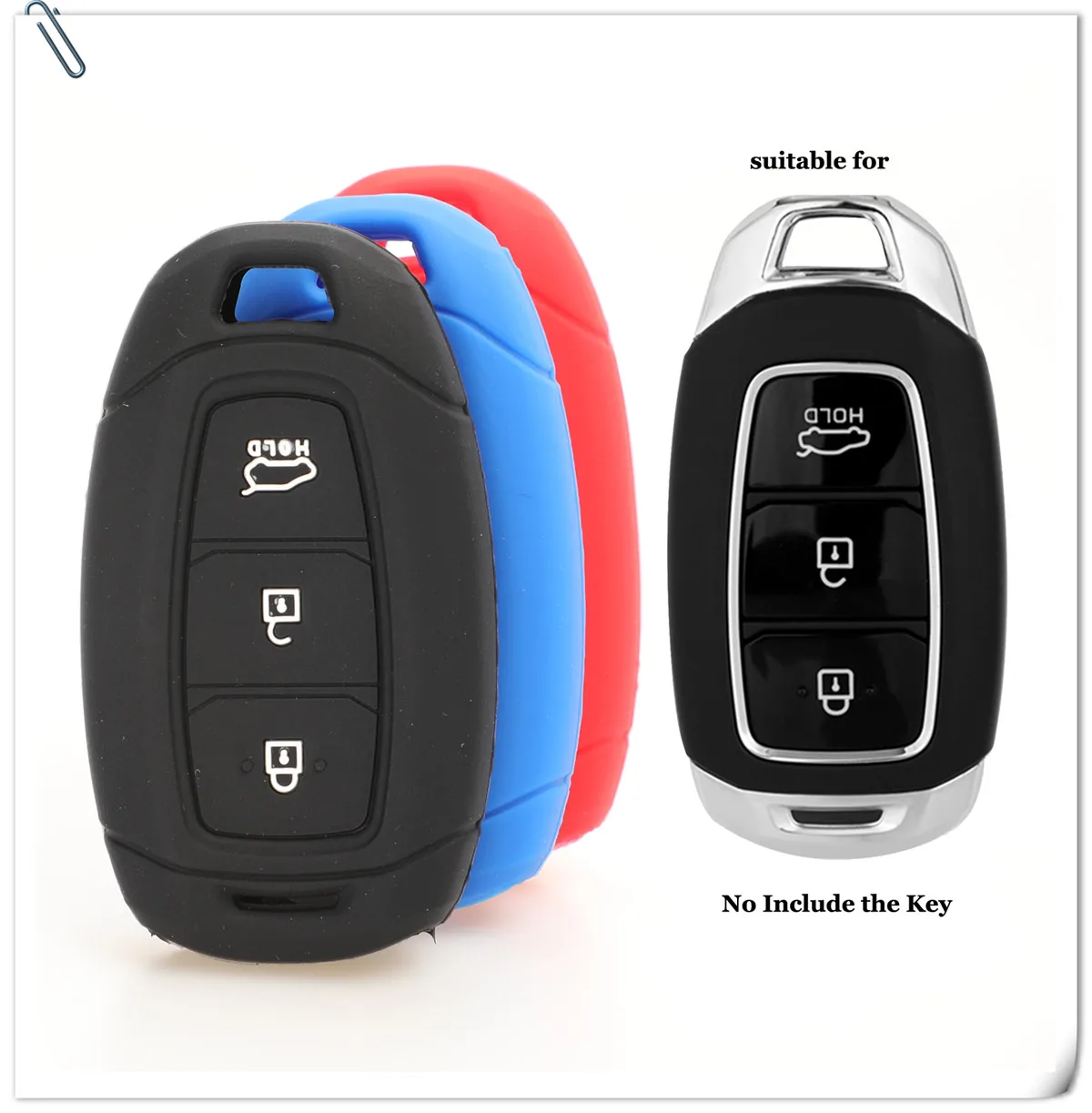 Keyforkess 30pcs Silicone Car Key Case For Hyundai i30 Ix35 Solaris Azera Elantra Grandeur Ig Accent Santa Fe Verna Fob Cover -