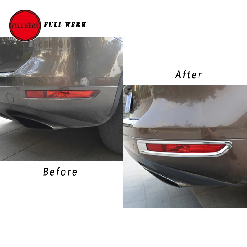 Car Styling ABS Chrome Rear Fog Lamp Light Trim Cover fit for Touareg 2011-2015 Decoration Sticker Protector Exterior Accessory