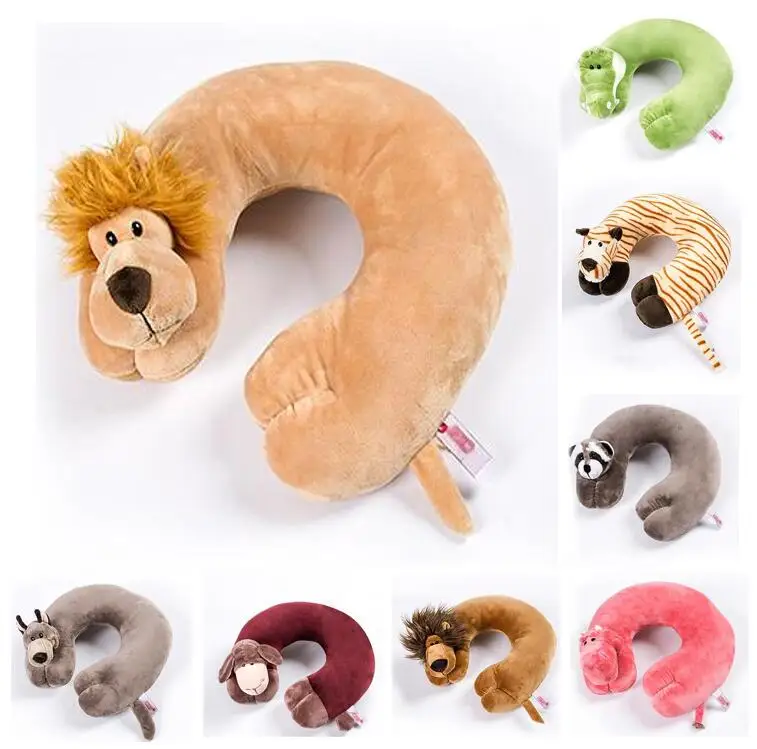 

TECHOME Cartoon U Shape Animal Neck Pillow Cushion Neck Pillow For Travelling Car Office Nap Sleep Decorative Pillow