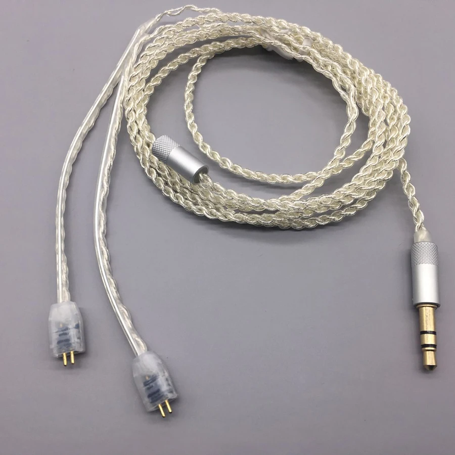 MMCX кабели для Shure SE215 SE535 UE TF10 для Sennheiser IE8 IE80 16 акций 5N посеребренные наушники гарнитура HIFI Провода Кабели