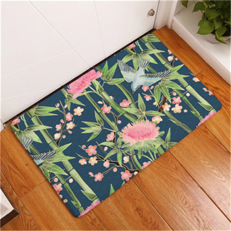 Doormat Carpets Floral Print Mats Floor Kitchen Bathroom Rugs 40X60