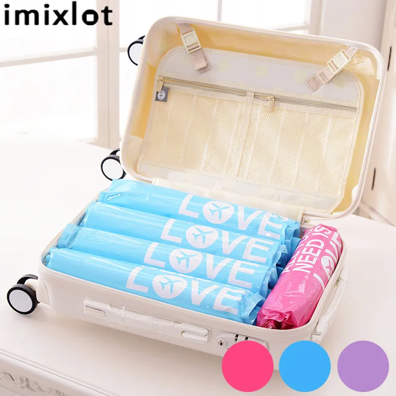 Imixlot Travel Pressure Hand Rolled Vacuum Compression Plastic Bags