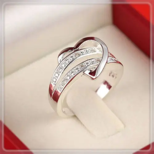 MISANANRYNE женские ювелирные изделия Anillos бижутерия сердечко серебряного цвета женское свадебное кольцо размер 7-9 подарок на день Святого Валентина Прямая поставка