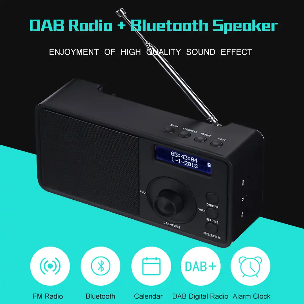 portable clock radio with bluetooth