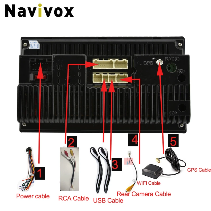 Автомагнитола Navivox Универсальный аудиоплеер 2 Din на платформе Android 8.1 с GPS для