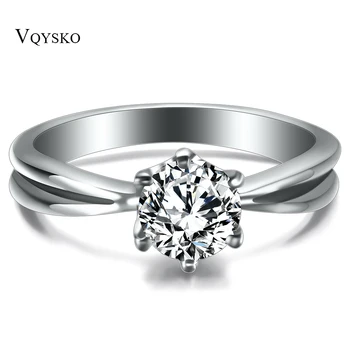 

AAA Cubic Zirconia Channel setting Stainless Steel Wedding Rings for women Jewelry Accessories Ring Wholesale