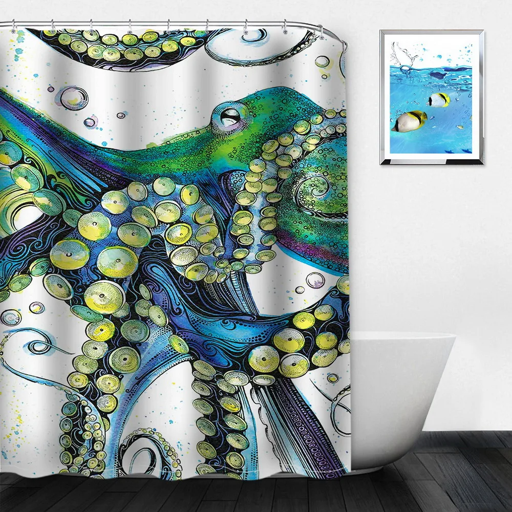 

180*180cm Printed Shower Curtain Waterproof Polyester Fabric Bathroom Curtain Animal Pattern Bath Curtains for Bathroom Shower