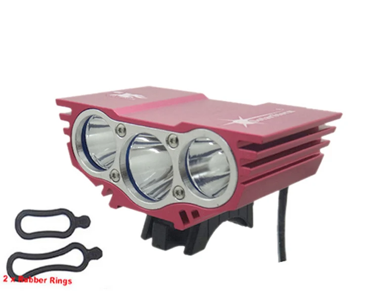 SolarStorm X3 T6 велосипедный светильник 6000 люмен XM-L 3T6 светодиодный 4 режима велосипедный передний головной светильник+ уплотнительное кольцо - Цвет: Красный