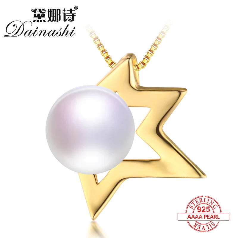

Dainashi irregular and angel shape gold color real natural pearl pendants top brand trendy fine jewelry for mother gifts