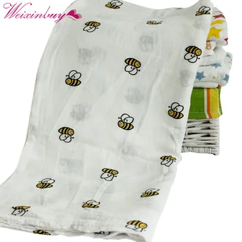 

Newborn Baby Swaddling Blanket Infant Cotton Comfortable Muslin Swaddle Towel 120*120cm