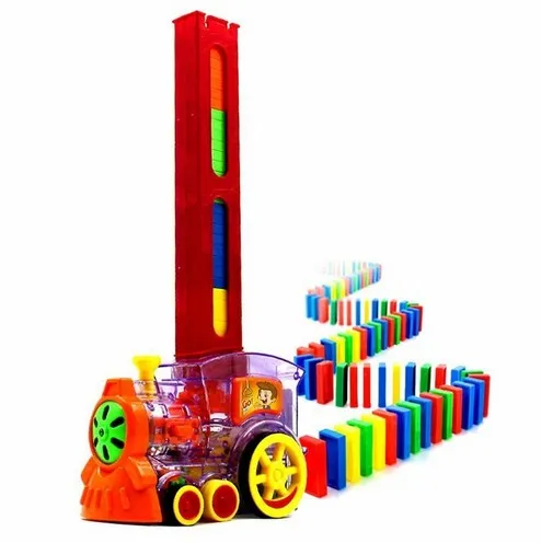 Новинка 22 см домино Поезд Модель автомобиля игрушки автоматические наборы 60 шт. красочные домино блоки игра с нагрузкой картридж пятно