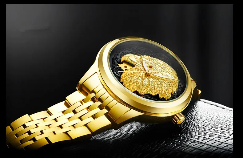 TEVISE Luxury Gold Watch Men Automatic Men Watches Luminous Hands Animal Eagle Mechanical Wristwatches 2018 New Clock Men (8)