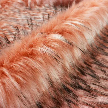 

Autumn and winter color Jacquard artificial faux fur collar fabric customized Imitation raccoon Eco-friendly